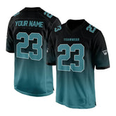 Custom Blue-Black Gradient Authentic Football Jersey